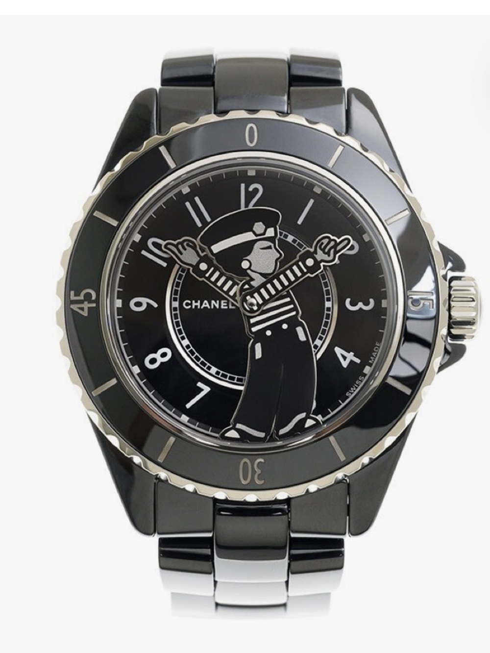 ChaneI Madem Coco BLACK Whimical Sailor Watch Statement Collectors Piece⌚️
